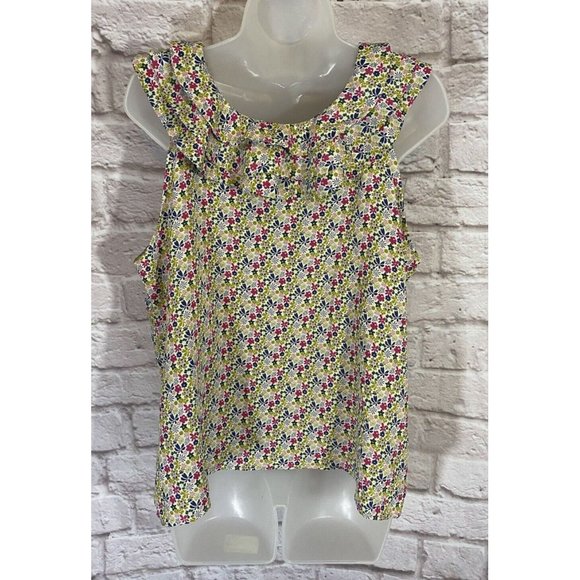 Liberty of London Target‎ Tank Top Petite XXLP Ruffles Floral Cottagecore 9542 - Picture 3 of 6